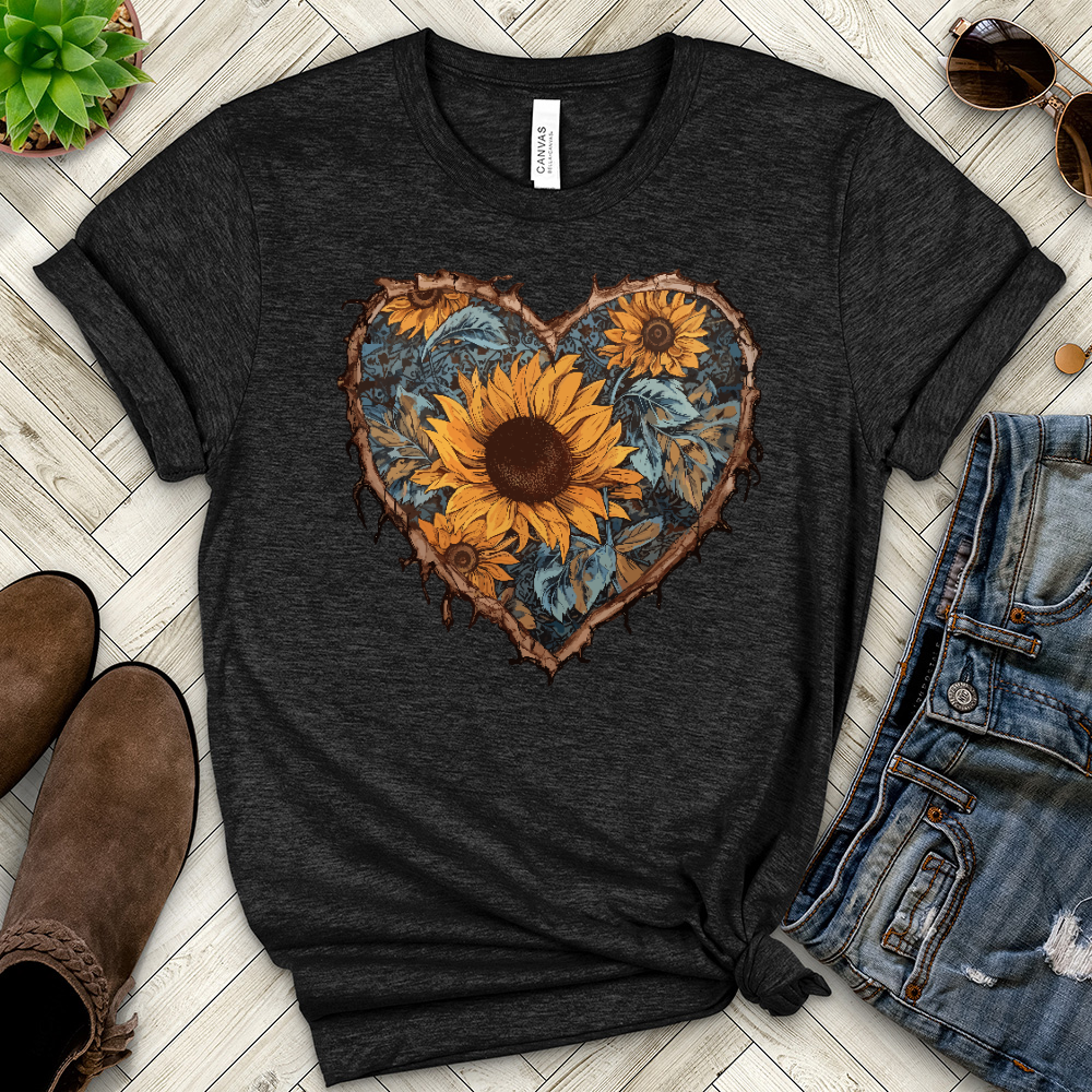 Copy of Sunflower Heart Heathered Tee