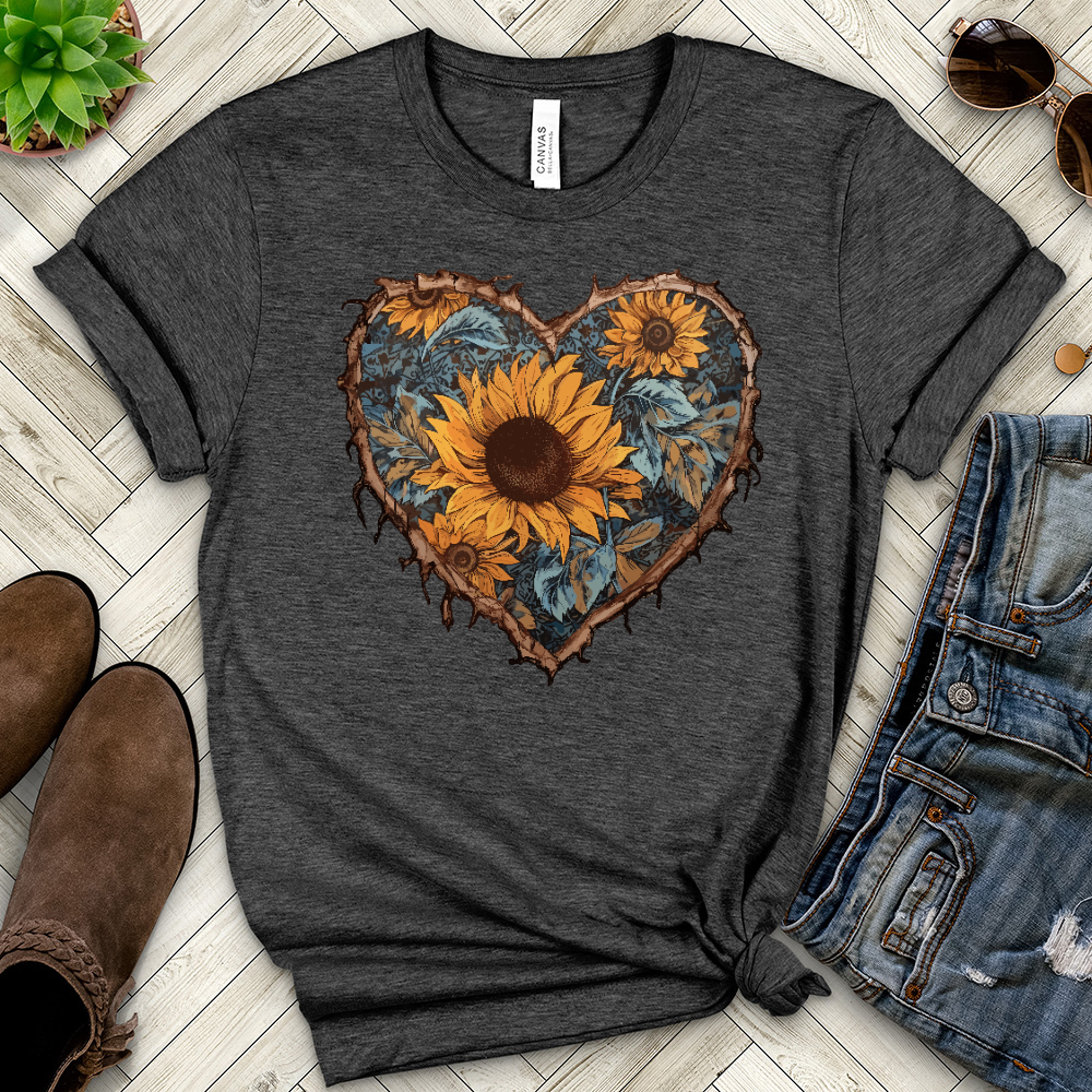 Copy of Sunflower Heart Heathered Tee