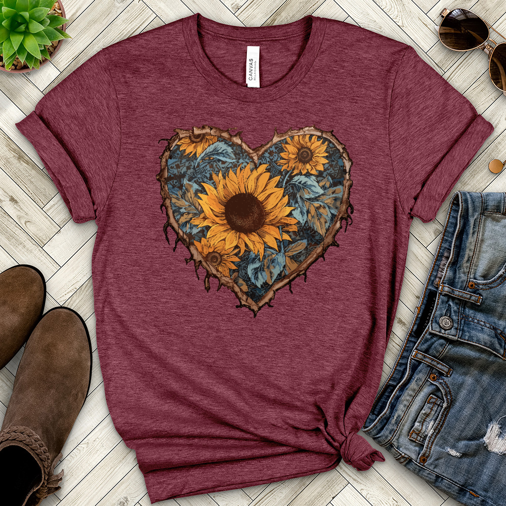 Copy of Sunflower Heart Heathered Tee