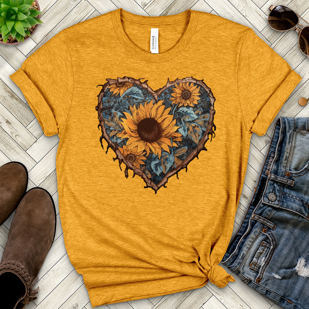 Copy of Sunflower Heart Heathered Tee