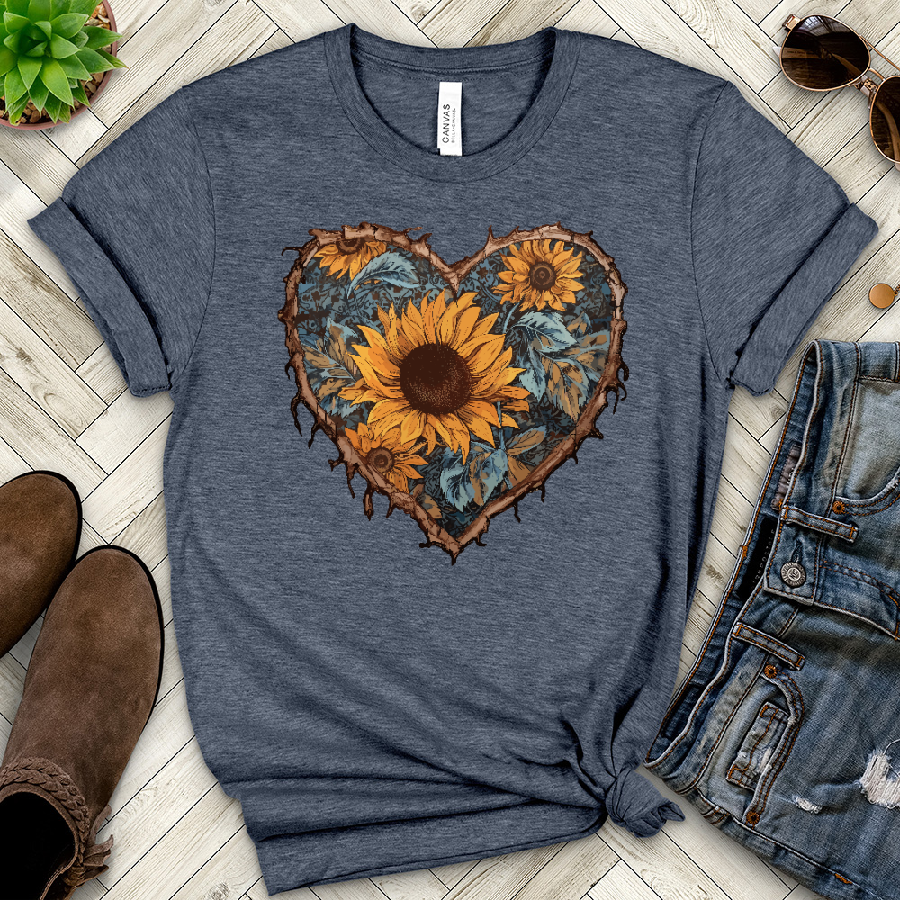 Copy of Sunflower Heart Heathered Tee